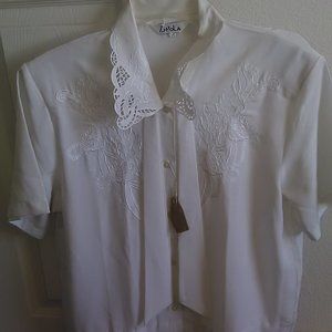 Top, Cream Li Pola, Size 15